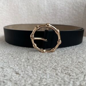 Bamboo Buckle Belt in Gold and Black Size Medium